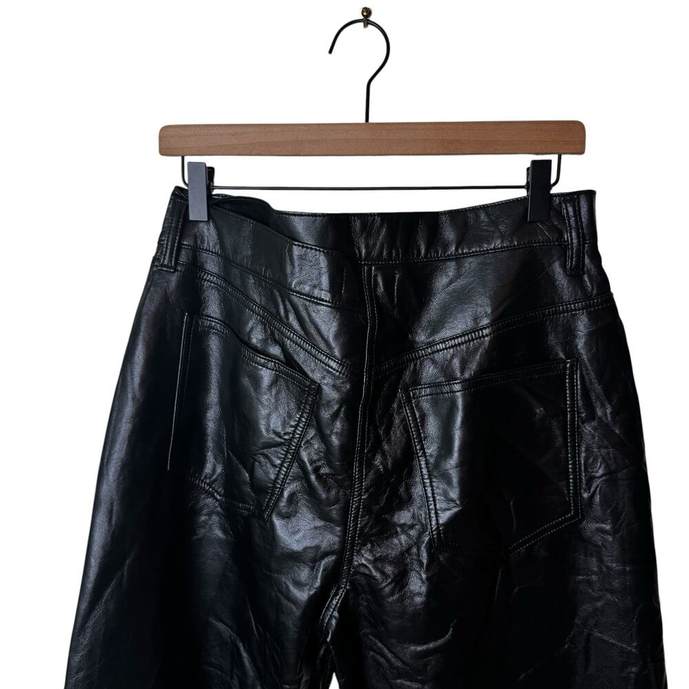 AGOLDE Broken Waistband Recylced Leather Pants Size 29 Black - Picture 6 of 9